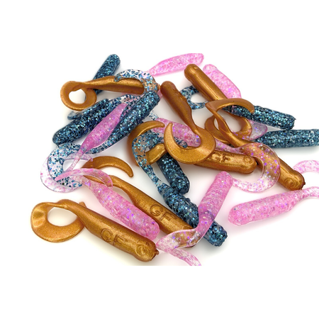 Guma Great Fish GF1 Twister Baby 3cm | MIX1 | Krewetkowy | 21 szt.