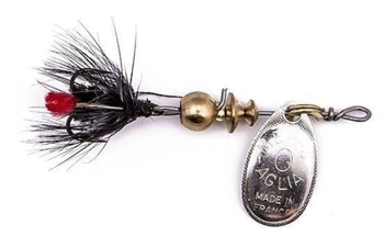 Obrotówka Mepps Aglia Mouche #1 | 3,6g | Srebrna / Czarna Mucha