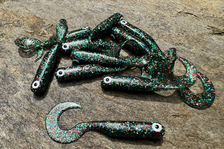 Guma Great Fish GF1 Twister 4,9cm | Colorful Glitter | krewetkowy | 10 szt.