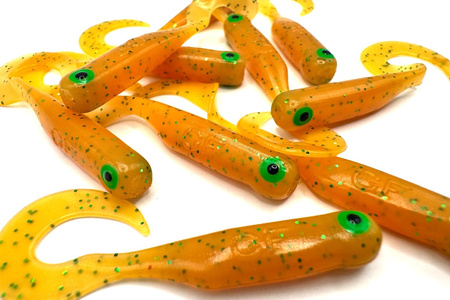 Guma Great Fish GF1 Twister 4,9cm | Curry | bezzapachowy | 10 szt. | Dżejsiok Special Edition