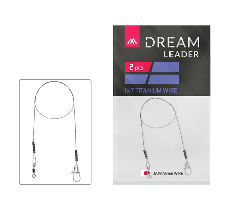 Przypony Mikado Dream Leader Titanium | 1x7 40cm/30LB/13.5kg - 2szt.
