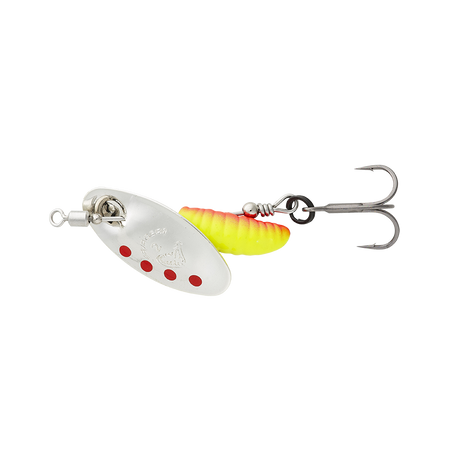 Obrotówka Savage Gear Grub Spinners #1 | Silver Red Yellow