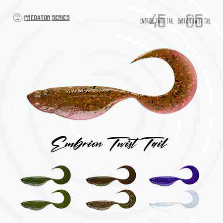 Przynęta Libra Lures Embrion Twist Tail 2.5" | 6.5 cm | 033 - Motor Oil Brown | 10 szt.