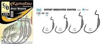 Haczyki KAMATSU Offset Weighted Center K-0747 5/0BLNO 2.2g 3szt