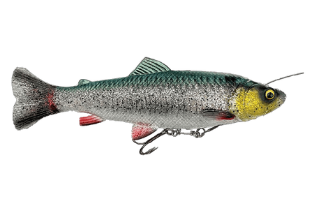 ..Savage Gear 4D Line Thru Pulsetail Trout 16cm SS 51g - Green Silver