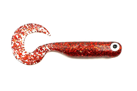 Guma Great Fish GF1 Twister 4,9cm | Glitter Red | krewetkowy | 10 szt.