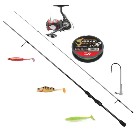 Zestaw na sandacze z wędka  Abu Garcia Veritas Ltd 702M XF 213cm | 7-28g - kołowrotek Daiwa 23 Ninja LT 3000-C