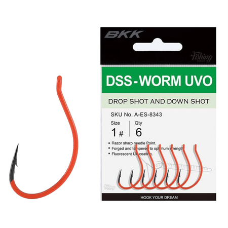 Haczyki BKK DSS-Worm UVO | #1/0 | 5 szt.