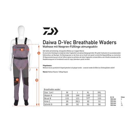 Wodery Daiwa D-Vec Breathable Waders rozm. L