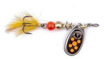Obrotówka Mepps Black Fury Mouche #1 | 3,5g | Srebrny / Fluo Red Mucha