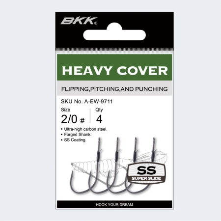 Haczyki BKK HEAVY COVER | Flipping Hook | #2/0 | 4 szt.