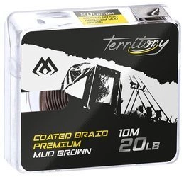 Plecionka przyponowa w otulinie MIKADO - Coated Braid Premium (Mud-Brown) 20LB 10M - op. 1szt