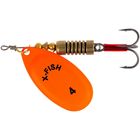 Obrotówka X-Fish Stark №4 | 9,5g | Nikel UV orange