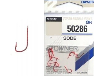 Haczyki Owner Sode 50286 - rozm. 10 - czerwony