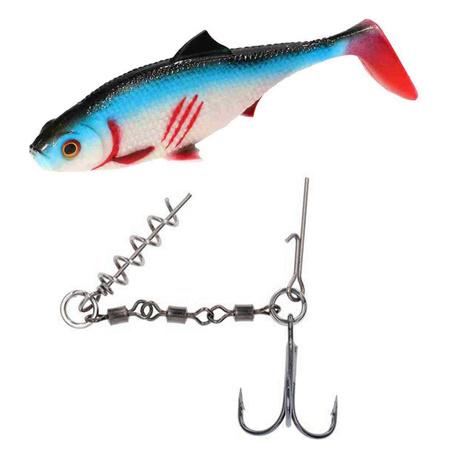 Zestaw guma Mikado MFT Roach 12cm Bleedeng Blue + Dozbrojka Mikado Evo Stinger