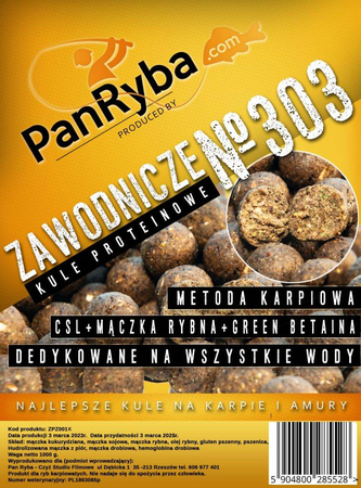 Kulki zanętowe Pan Ryba 18mm - 303 + Zawodnicze 1kg