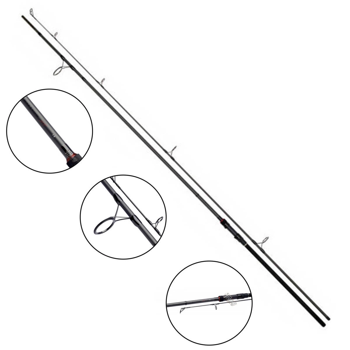 .Wędka DAIWA Black Widow Carp XT 360cm 3lb (2sec) - przelotka startowa 50mm