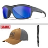 Okulary polaryzacyjne Wiley X OZONE Captivate™ Polarized Blue Mirror / Matte Grey Frame + GRATISY!
