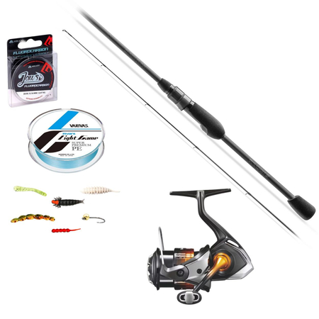 Zestaw BIAŁORYB NA SPINNING - dla profesjonalistów - Favorite Black Swan BSW1-602NS 1.83m up to 1g / Shimano Soare BB A C2000SS PG + Akcesoria