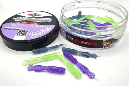 Guma Great Fish GF2 Baby Leech 3,3cm | MIX2 | bezzapachowy | 21 szt.