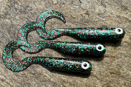 Guma Great Fish GF1 Twister 4,9cm | Colorful Glitter | krewetkowy | 10 szt.