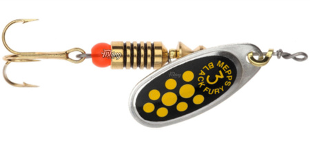 Obrotówka Mepps Black Fury #3 | 6,5g | Srebrny/Żółte Kropki