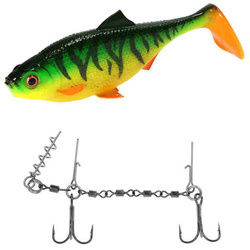 Zestaw guma Mikado MFT Roach 15cm Fire Tiger + Dozbrojka Mikado Evo Stinger