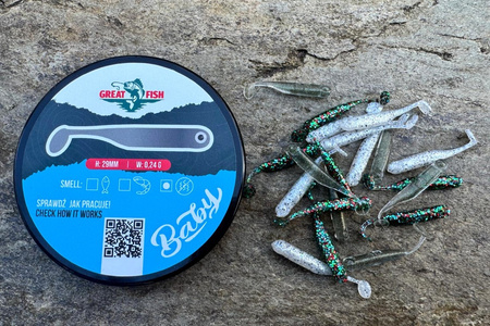 Guma Great Fish GF1 Baby 2,9cm | MIX4 | bezzapachowy | 21 szt.