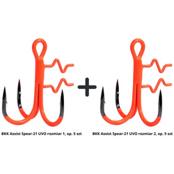 Zestaw Kotwic BKK Assist Spear-21 UVO rozmiar 2, op. 5 szt + BKK Assist Spear-21 UVO rozmiar 1, op. 5 szt 