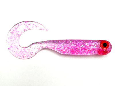 Guma Great Fish GF1 Twister 4,9cm | Glitter Pink | bezzapachowy | 10 szt.