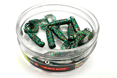 Guma Great Fish GF1 Twister 4,9cm | Colorful Glitter | bezzapachowy | 10 szt.