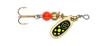 Obrotówka Mepps Black Fury #0 | 2g | Złoty/Seledynowe Kropki