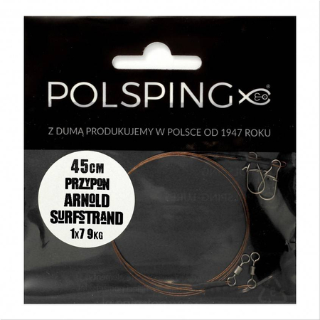 .Przypon Polsping Surfstrad 1x19 Camo 12kg 45cm - 2 szt.