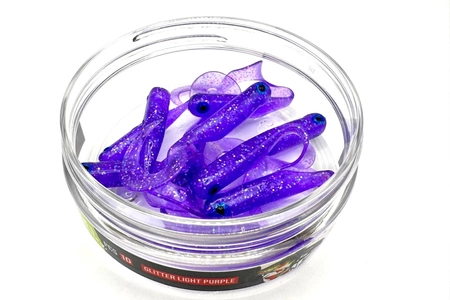 Guma Great Fish GF1 Twister 4,9cm | Glitter Light Purple | krewetkowy | 10 szt.