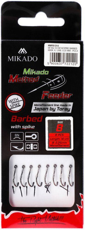 Przypony do methody Mikado z igłą - haczyk z zadziorem: 8 / żyłka: 0.25 mm - 8szt.