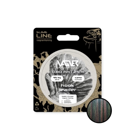 Plecionka przyponowa VAGNER Hook Leader / 0.80mm / 95kg / 25m / Multikolor