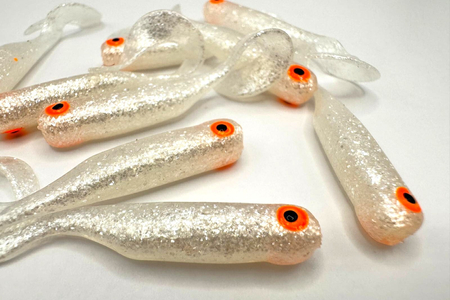 Guma Great Fish GF1 Twister 4,9cm | Silver Pearl | bezzapachowy | 10 szt.