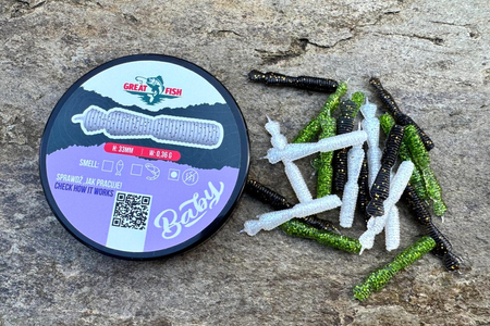 Guma Great Fish GF2 Baby Leech 3,3cm | MIX3 | bezzapachowy | 21 szt.