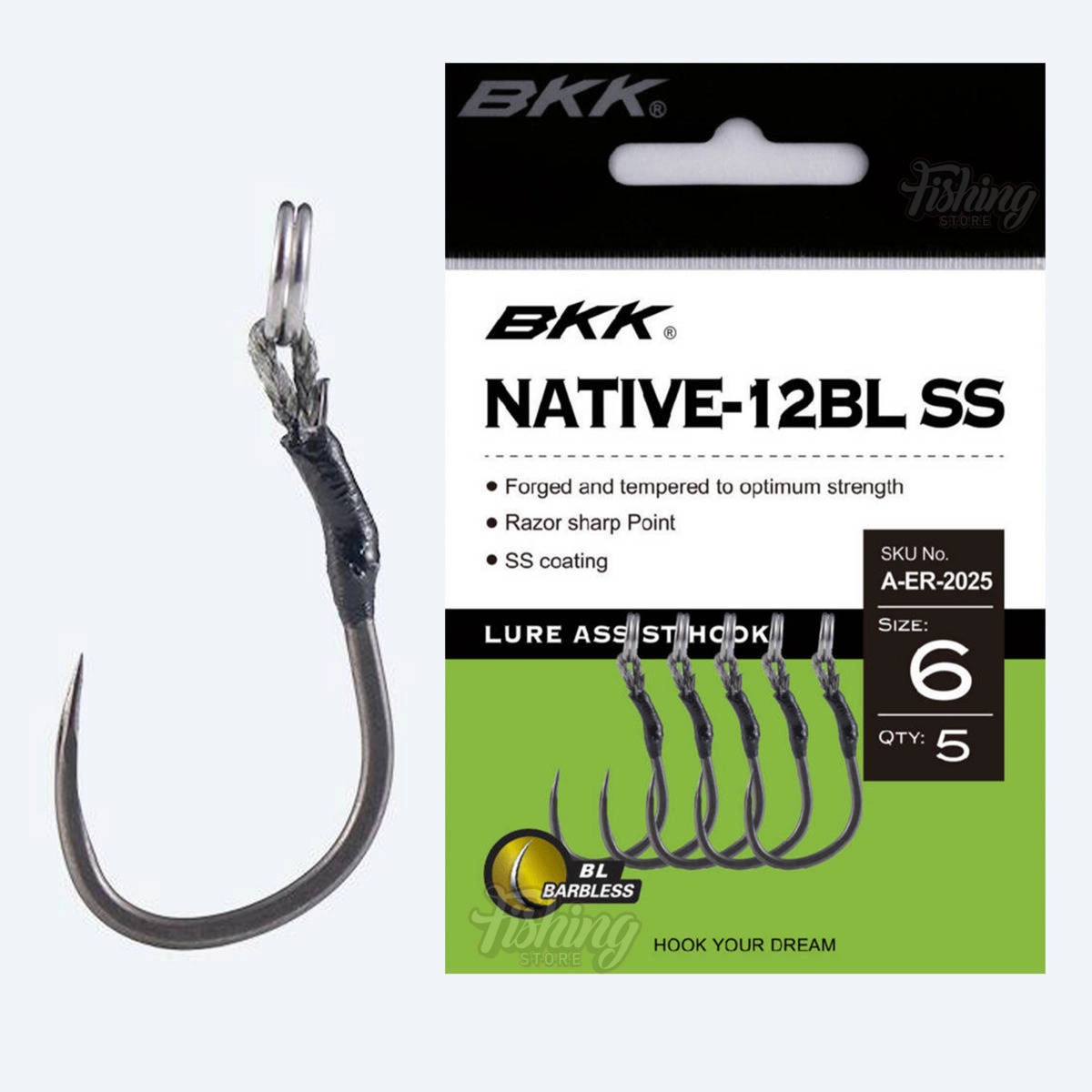 Haczyki bezzadziorowe BKK Native-12BL SS | #1 | 5 szt.