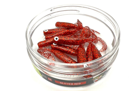 Guma Great Fish GF1 Twister 4,9cm | Glitter Red | krewetkowy | 10 szt.
