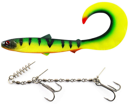 Zestaw Guma Westin BullTeez Curltail 27cm | Tiger Perch + Dozbrojka Vis Vangen