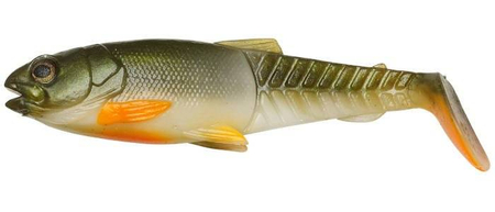 ..Guma SAVAGE GEAR CRAFT CANNIBAL PADDLETAIL 6.5CM 4G OLIVE PEARL HOT ORANGE