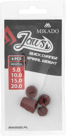 Wymienne obciążenie do wkrętów Mikado Jaws Quick Change Spiral - mix - 4szt.
