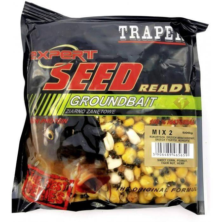 Ziarno zanętowe Traper MIX 5 (kukurydza,groch,pszenica,konopie) 0,5kg