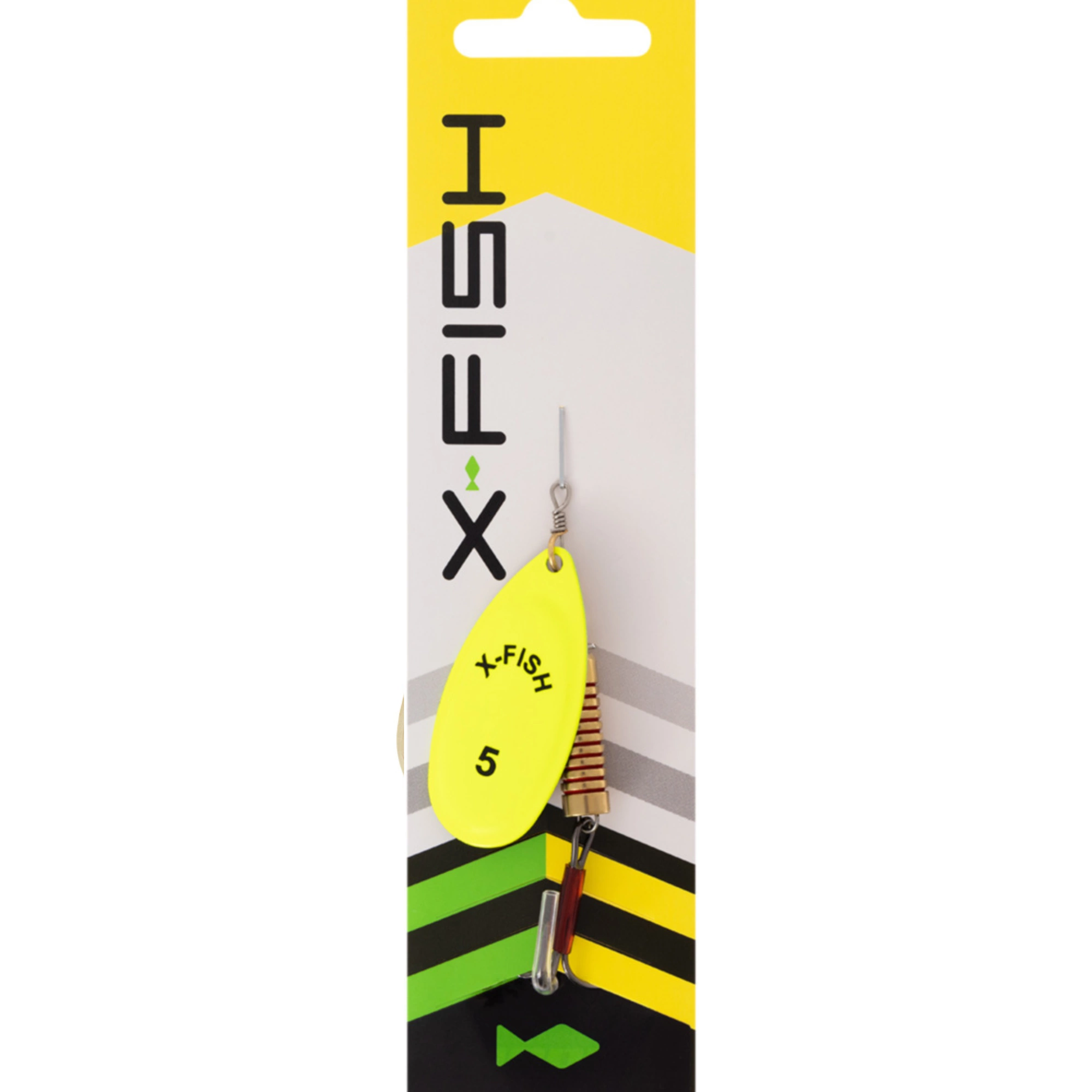 Obrotówka X-Fish Stark №5 / 14g / Nikel UV lime