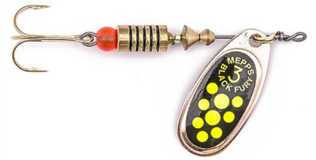 Obrotówka Mepps Black Fury #3 | 6,5g | Miedziany/Seledynowe Kropki