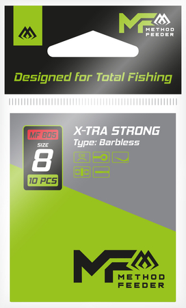 Haczyki Mikado - X-TRA STRONG nr 6 - bez zadziora - 10szt.