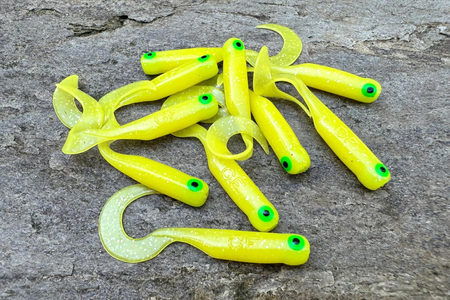 Guma Great Fish GF1 Twister 4,9cm | Yellow | rybny | 10 szt.