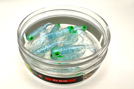 Guma Great Fish GF1 Twister 4,9cm | Ice Blue | bezzapachowy | 10 szt. | Dżejsiok Special Edition