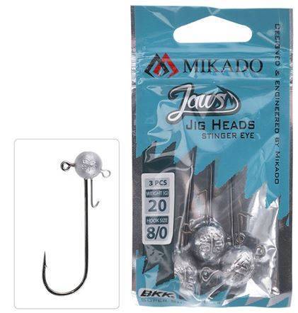 Główki jigowe Mikado Jaws Stinger Eye Jig - 15gr - hak: 10/0 - 3szt.